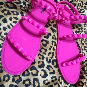 Steve Madden Hot Pink Studded Sandals